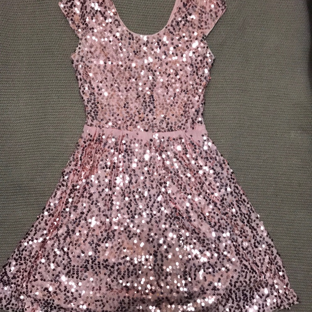 Rose Gold Sequin Dress (Mini)